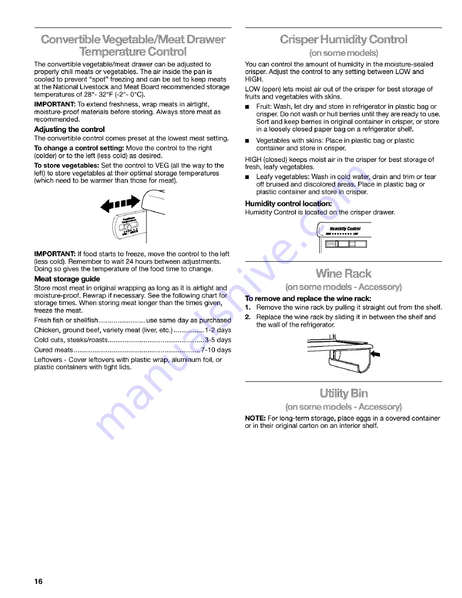 Kenmore Top-mount refrigerator 106 Скачать руководство пользователя страница 16