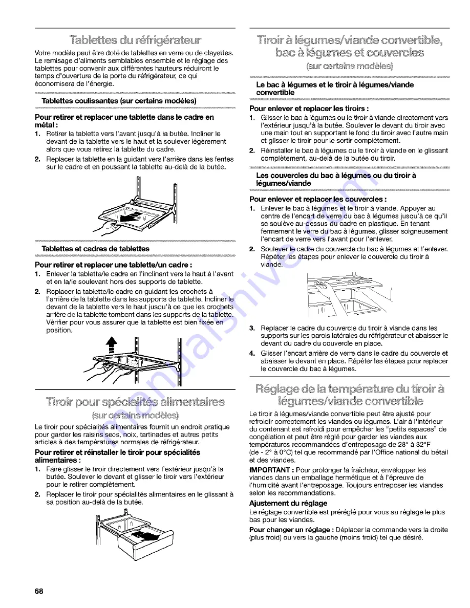 Kenmore Top-mount refrigerator 106 Use & Care Manual Download Page 68