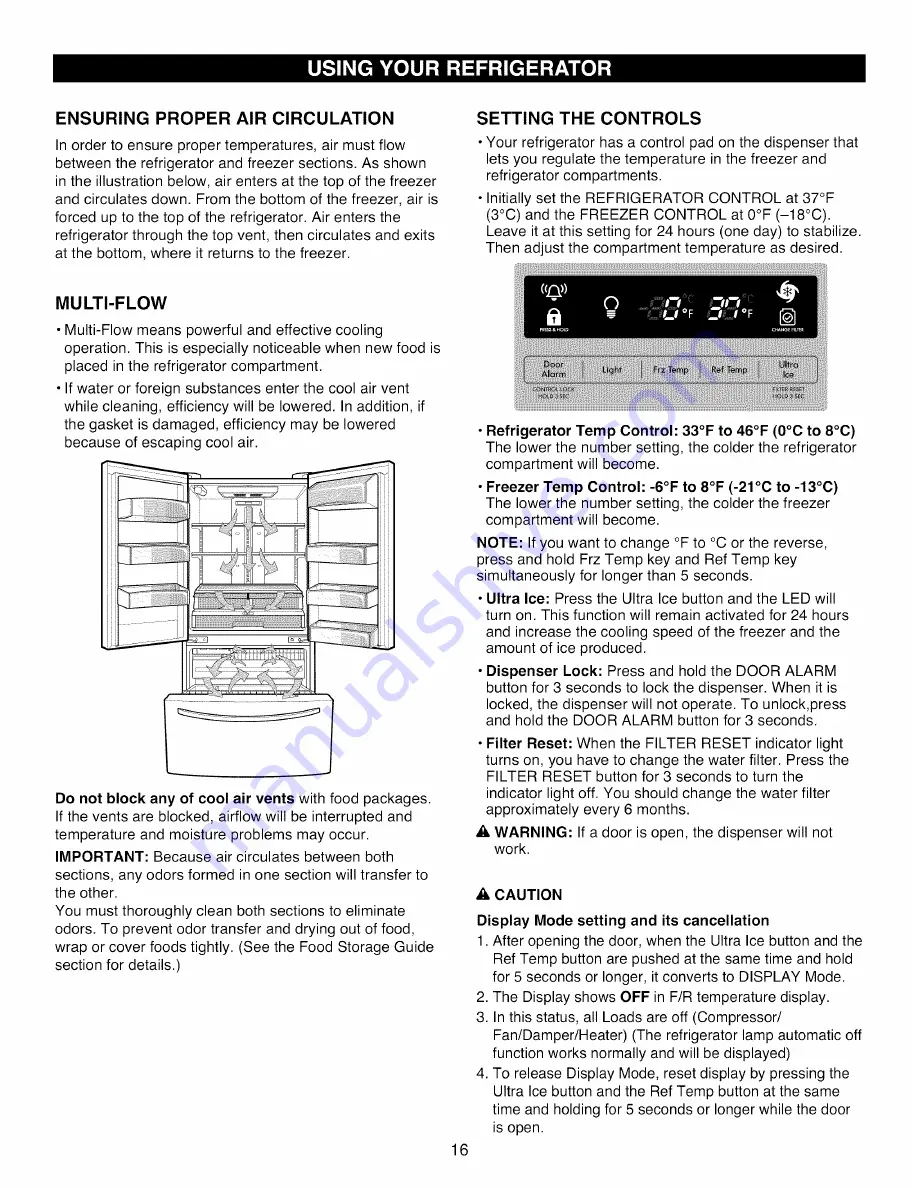 Kenmore trio 795.7101 series Use & Care Manual Download Page 16