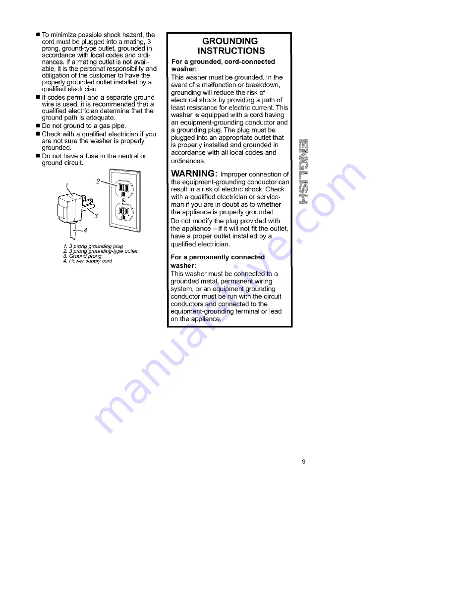 Kenmore Two-speed automatic washers Owner'S Manual & Installation Instructions Download Page 9