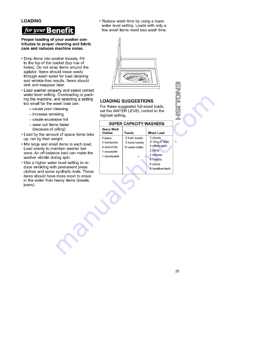 Kenmore Two-speed automatic washers Owner'S Manual & Installation Instructions Download Page 25