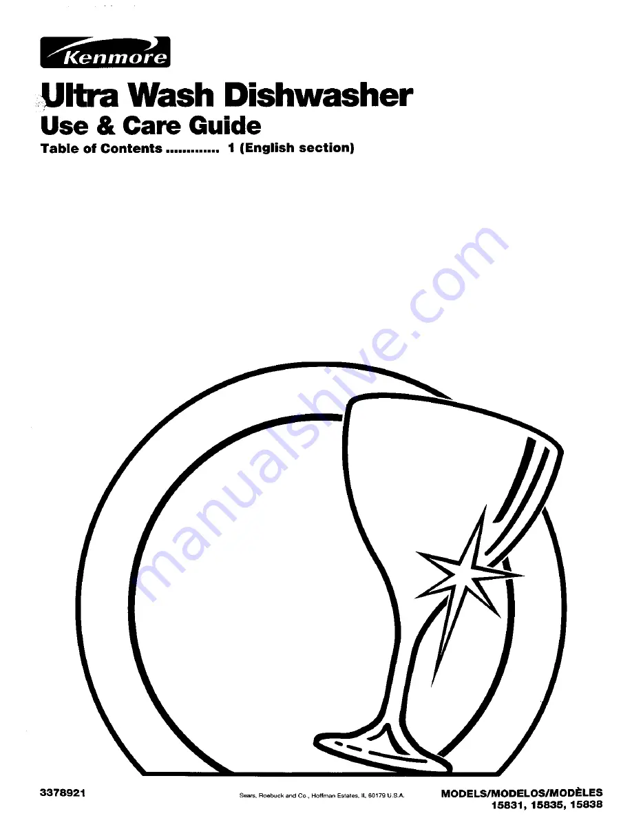 Kenmore ULTRA WASH 15831 Use And Care Manual Download Page 1