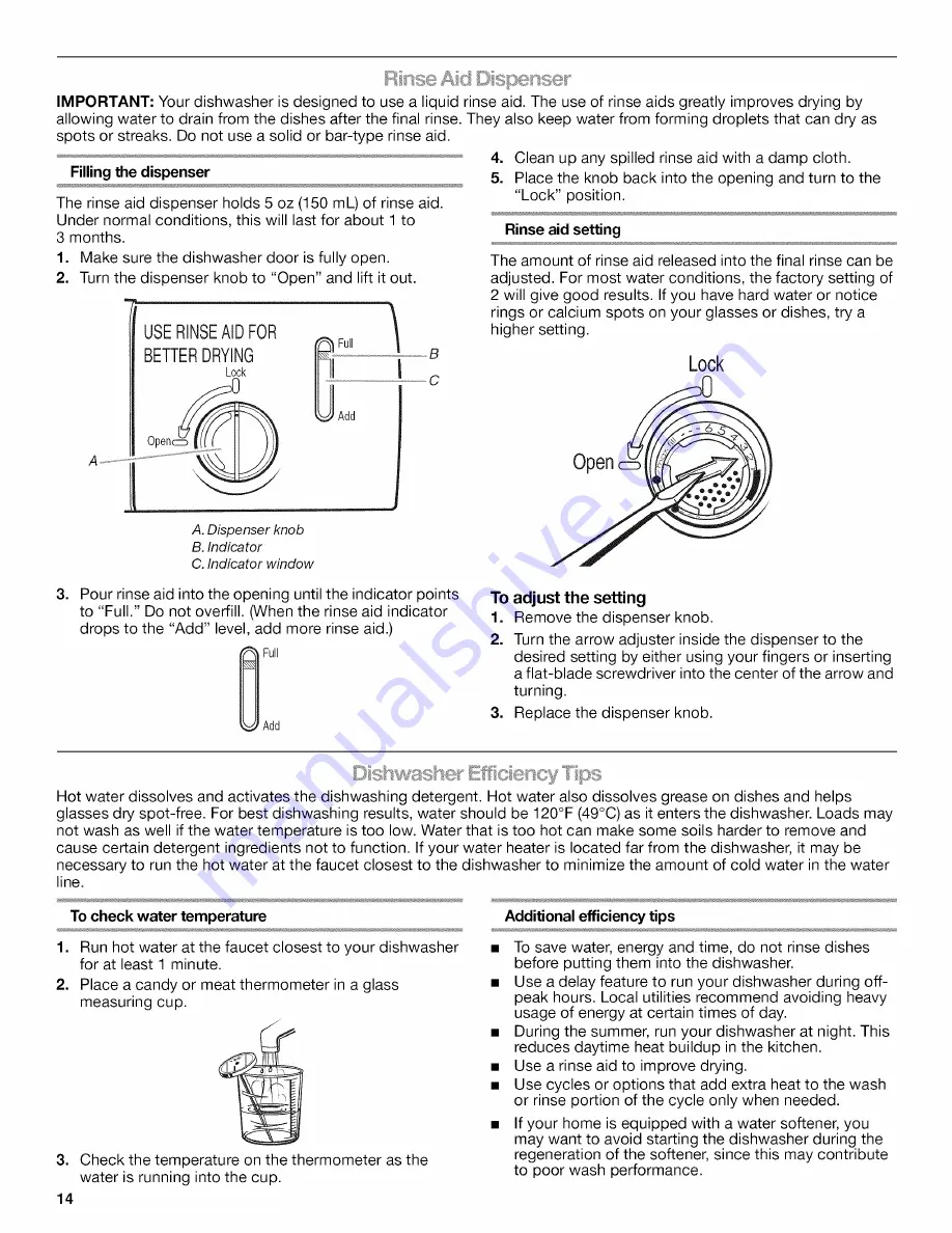 Kenmore ULTRA WASH 665.1348 Series Скачать руководство пользователя страница 14