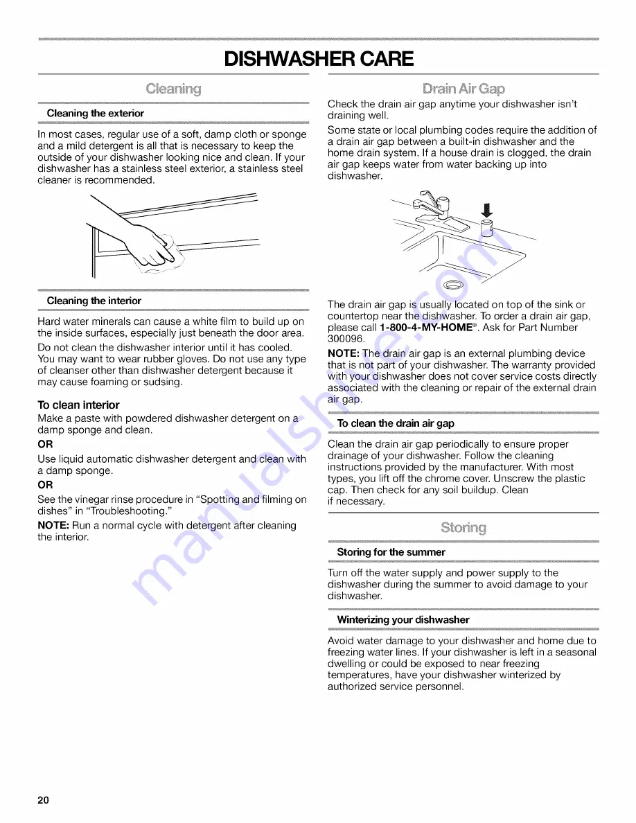 Kenmore ULTRA WASH 665.1348 Series Use & Care Manual Download Page 20