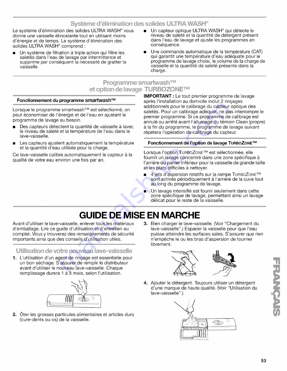 Kenmore ULTRA WASH 665.1348 Series Use & Care Manual Download Page 53