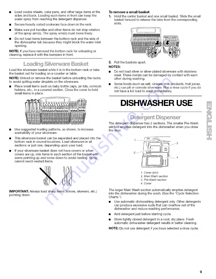 Kenmore ULTRA WASH 665.1435 Series Скачать руководство пользователя страница 9