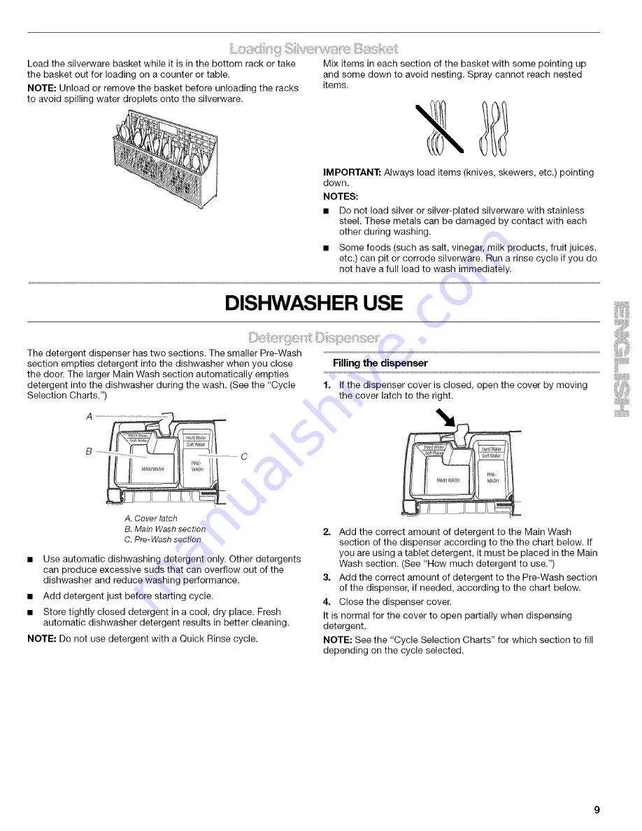 Kenmore Ultra wash 665.7438 Скачать руководство пользователя страница 9