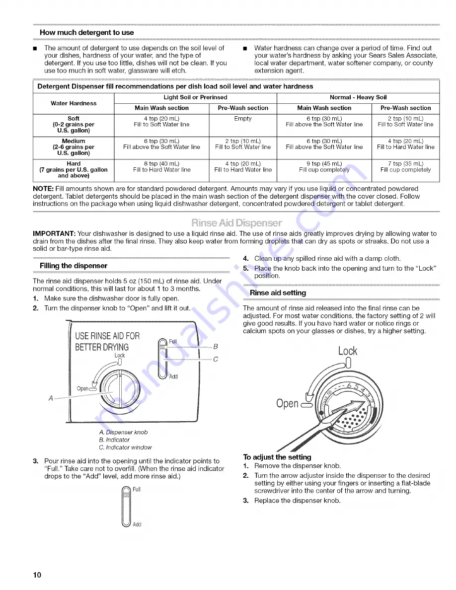 Kenmore Ultra wash 665.7438 Скачать руководство пользователя страница 10