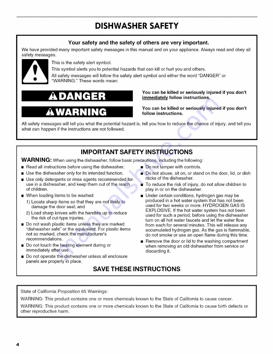 Kenmore ULTRACLEAN 665.1281 Series Use & Care Manual Download Page 4