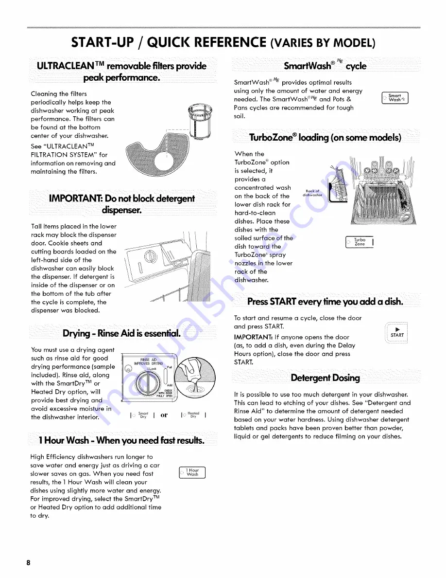 Kenmore ULTRACLEAN 665.1281 Series Use & Care Manual Download Page 8