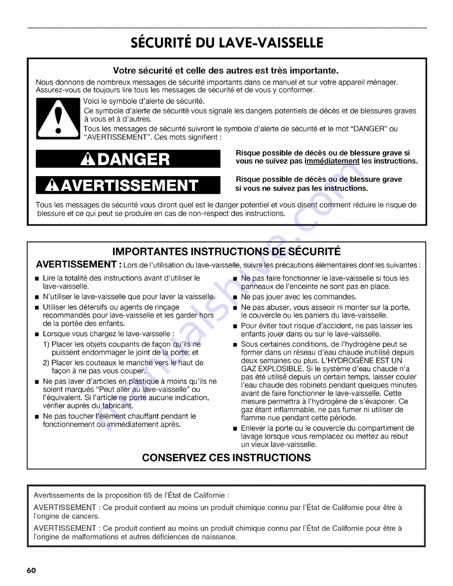 Kenmore ULTRACLEAN 665.1281 Series Use & Care Manual Download Page 60