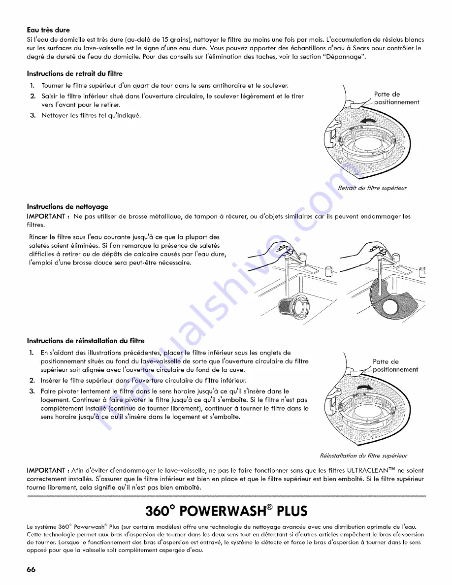 Kenmore ULTRACLEAN 665.1281 Series Use & Care Manual Download Page 66