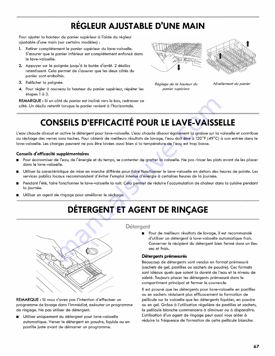 Kenmore ULTRACLEAN 665.1281 Series Use & Care Manual Download Page 67