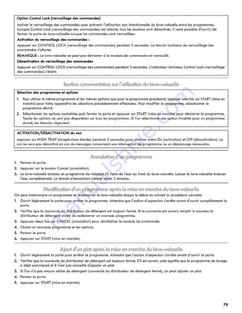 Kenmore ULTRACLEAN 665.1281 Series Use & Care Manual Download Page 79