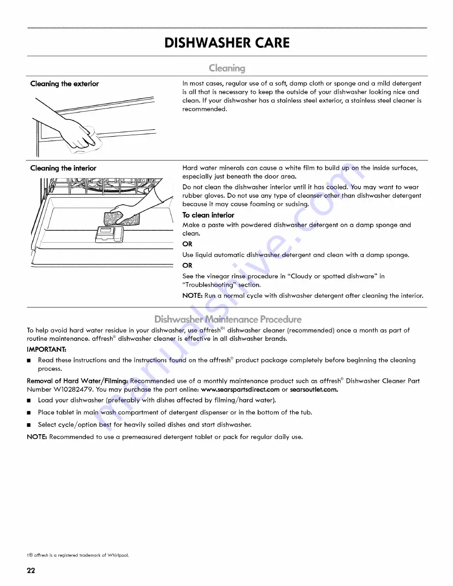 Kenmore Ultraclean 665.1479 series Use & Care Manual Download Page 22