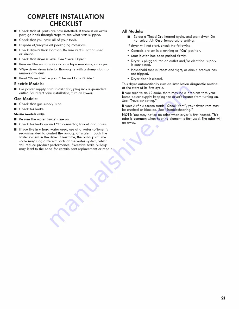 Kenmore w10680149B Installation Instruction Download Page 21