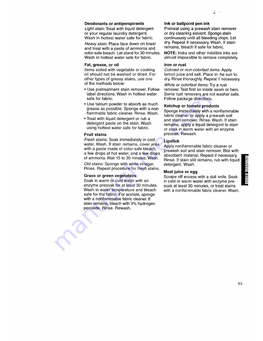 Kenmore Washer/Dryer Owner'S Manual And Installation Instructions Download Page 53