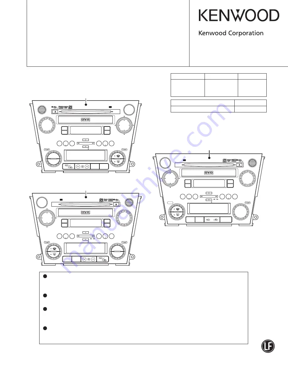 Kenwood 86271AG100 Service Manual Download Page 1