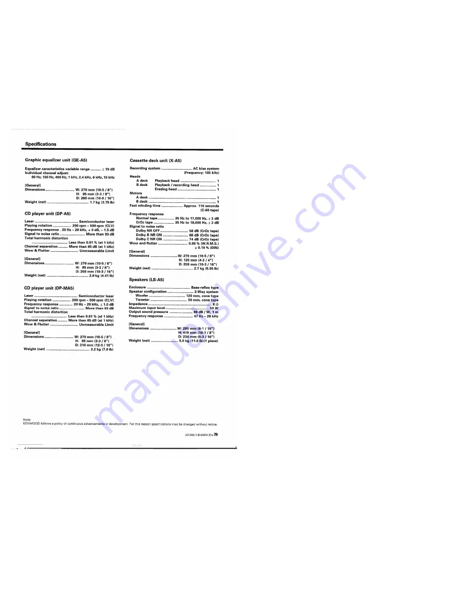 Kenwood A-A5 Instruction Manual Download Page 79