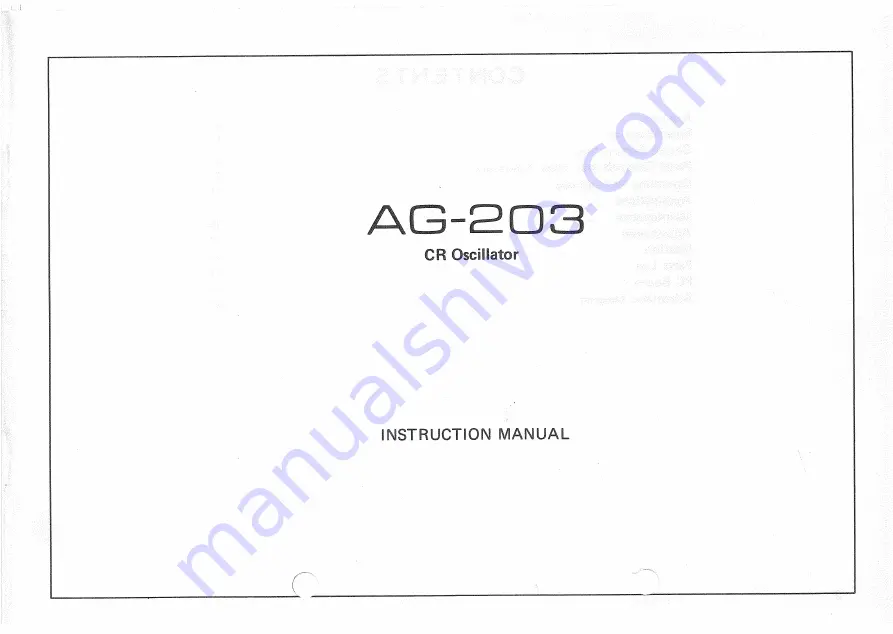 Kenwood AG-203 Instruction Manual Download Page 1