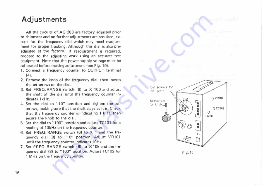 Kenwood AG-203 Скачать руководство пользователя страница 16