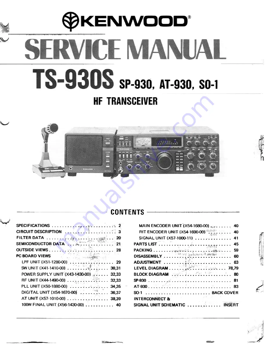 Kenwood AT-930 Скачать руководство пользователя страница 1