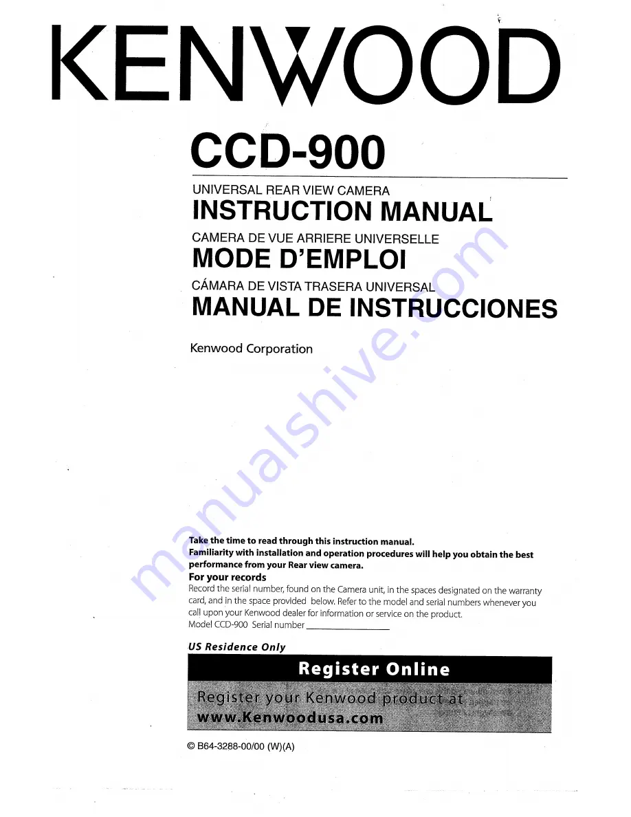 Kenwood CCD-900 Instruction Manual Download Page 1