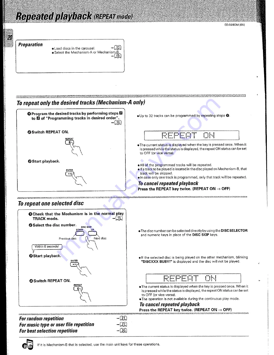 Kenwood CD-3280M Instruction Manual Download Page 20