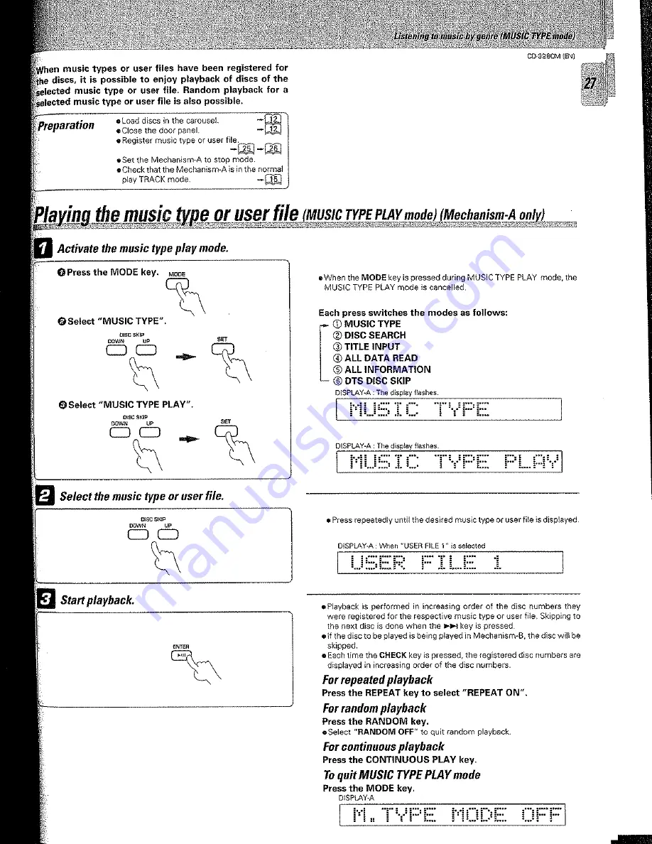 Kenwood CD-3280M Instruction Manual Download Page 27