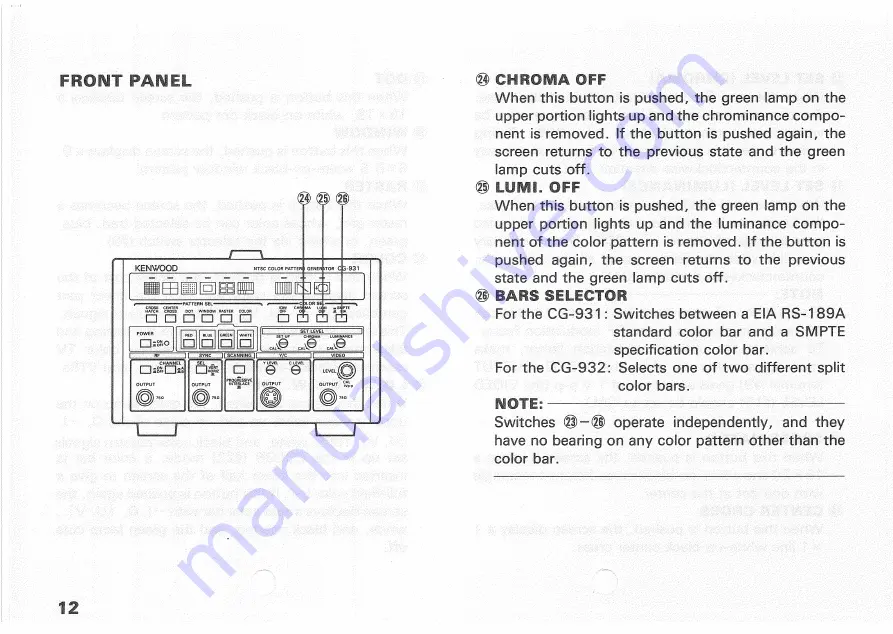 Kenwood CG-931 Instruction Manual Download Page 12