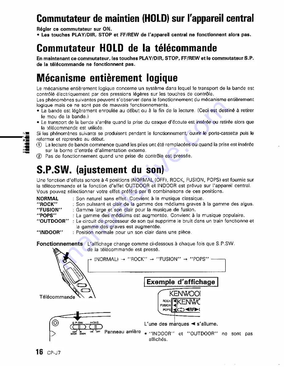 Kenwood CP-J7 Instruction Manual Download Page 20