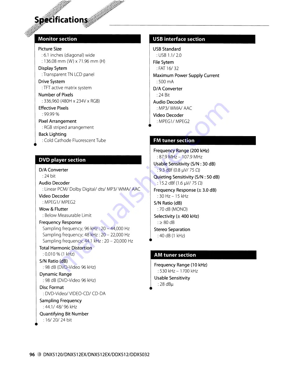 Kenwood DDX-512 - DVD Player With LCD monitor Instruction Manual Download Page 96