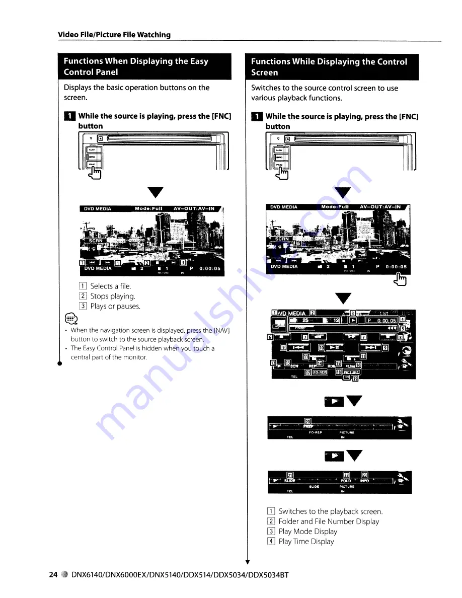 Kenwood DDX5034 Instruction Manual Download Page 24