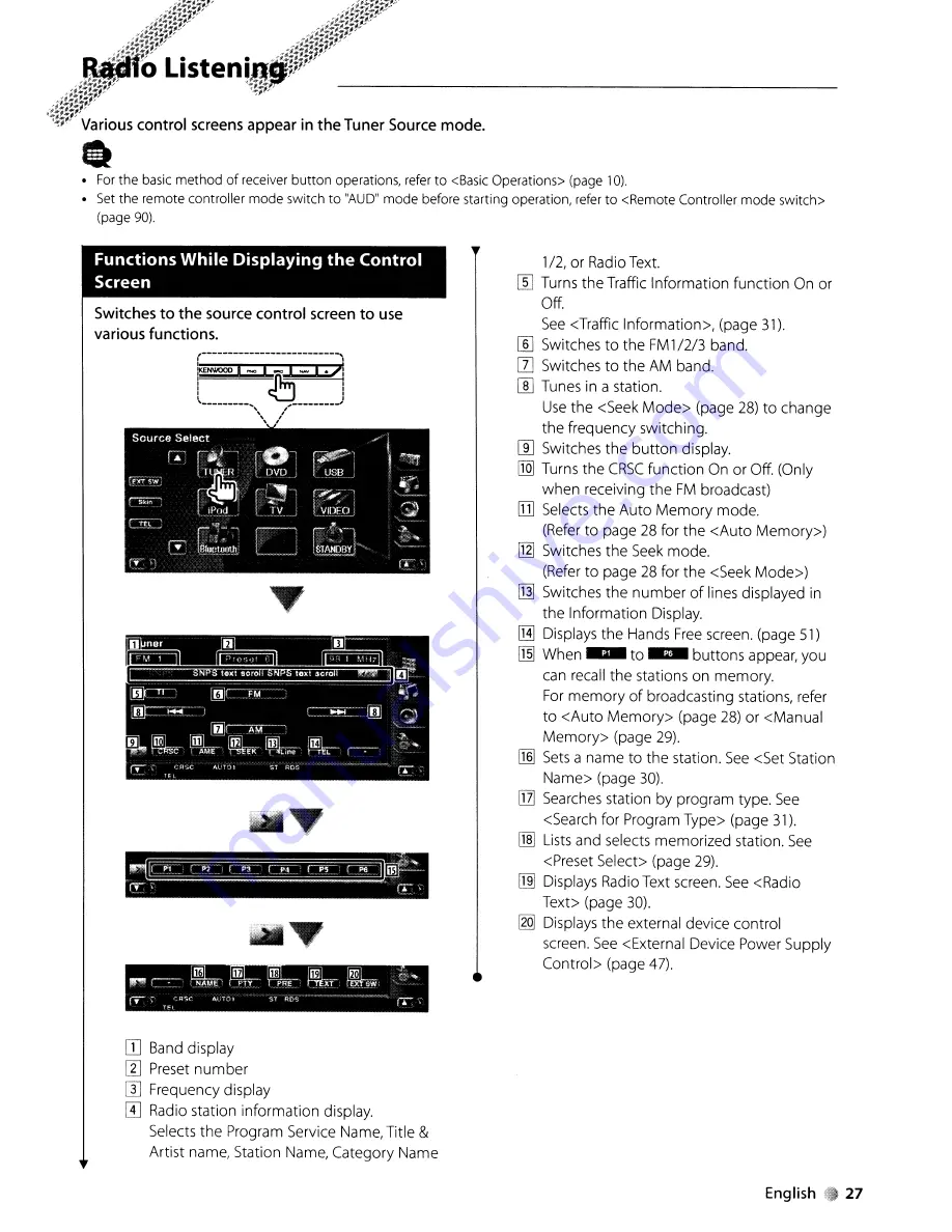 Kenwood ddx712 - DVD Player With LCD monitor Instruction Manual Download Page 27