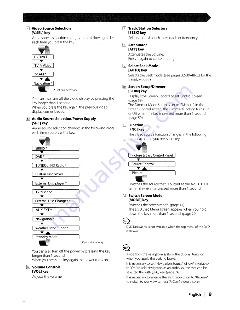 Kenwood DDX8017 - Excelon - DVD Player Instruction Manual Download Page 9