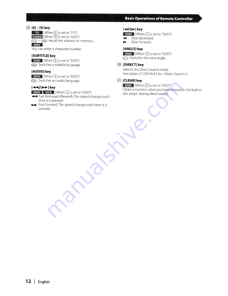 Kenwood DDX8017 - Excelon - DVD Player Instruction Manual Download Page 12