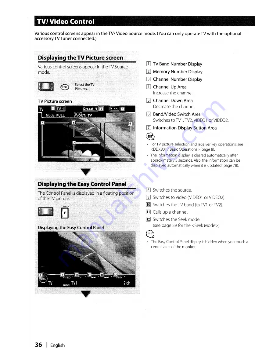 Kenwood DDX8017 - Excelon - DVD Player Instruction Manual Download Page 36