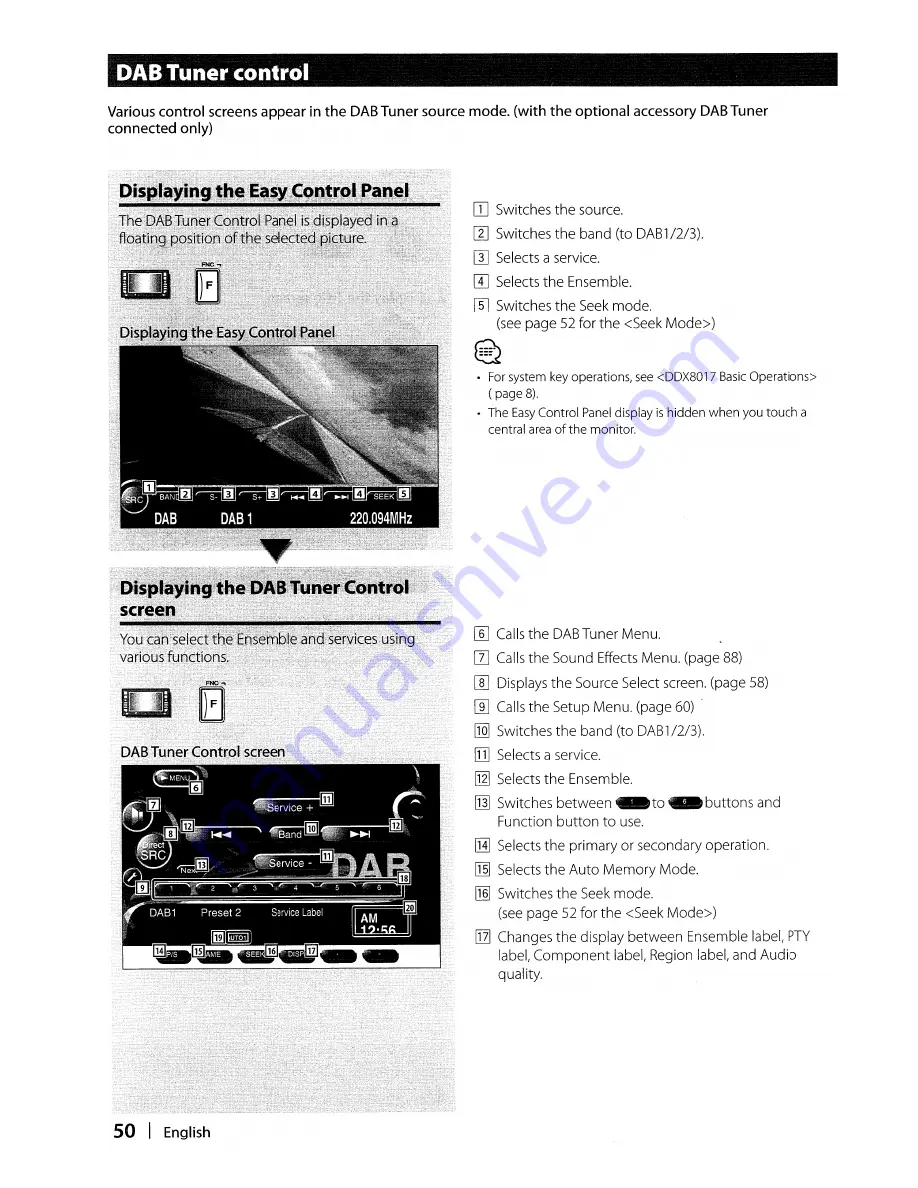 Kenwood DDX8017 - Excelon - DVD Player Скачать руководство пользователя страница 50