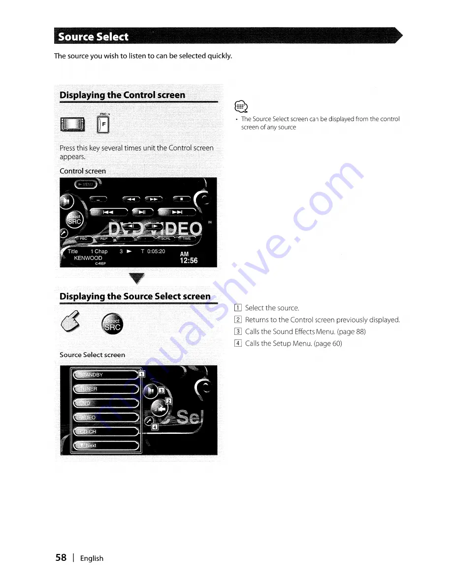 Kenwood DDX8017 - Excelon - DVD Player Instruction Manual Download Page 58