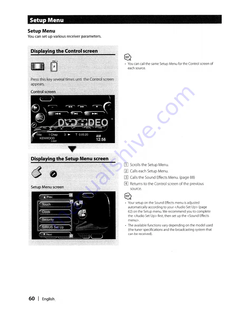 Kenwood DDX8017 - Excelon - DVD Player Instruction Manual Download Page 60