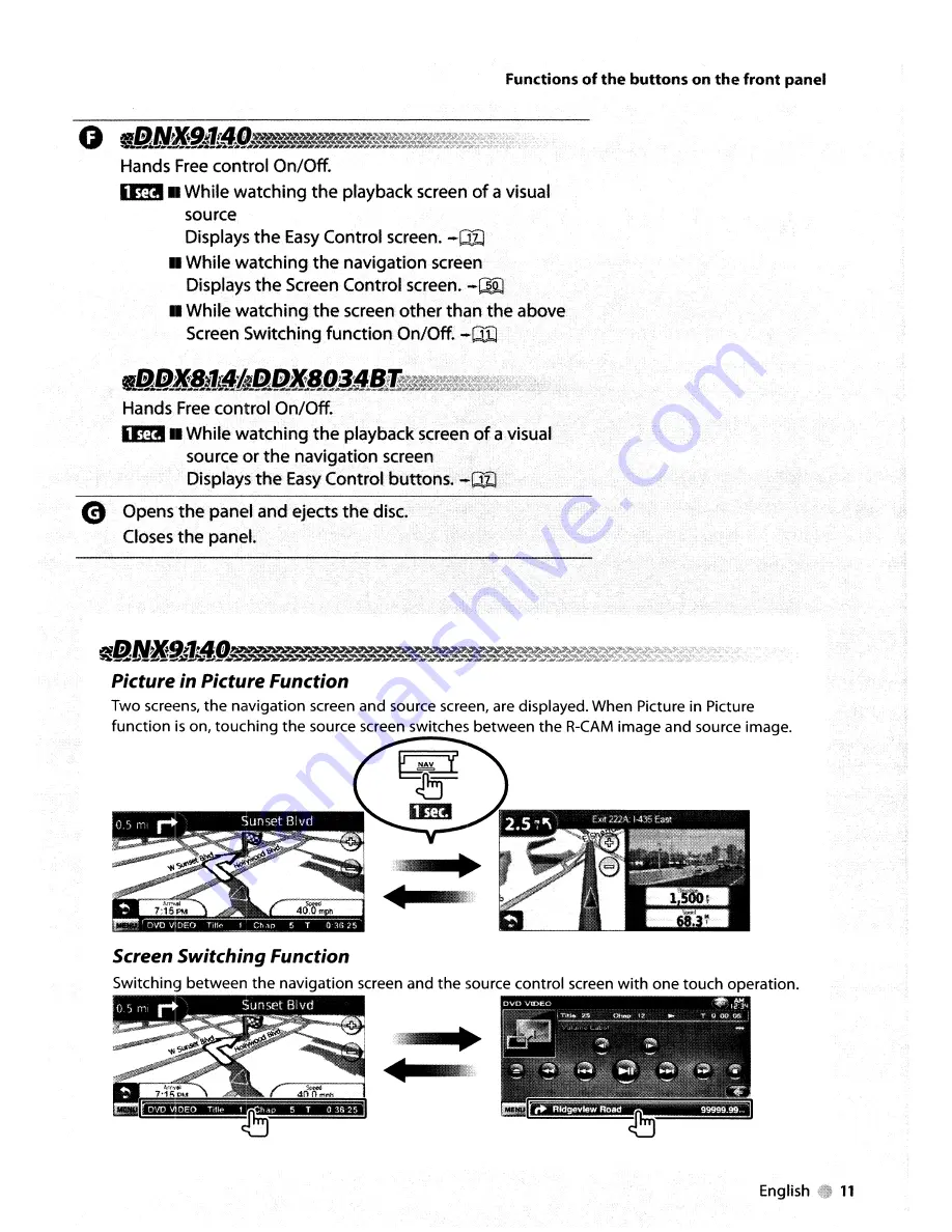 Kenwood DDX8034BT Скачать руководство пользователя страница 11