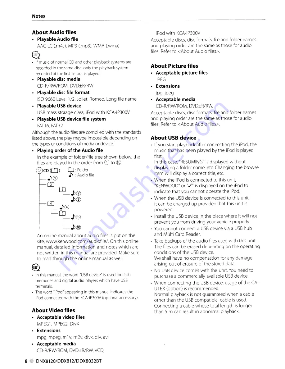 Kenwood DDX812 - Excelon - DVD Player Instruction Manual Download Page 8