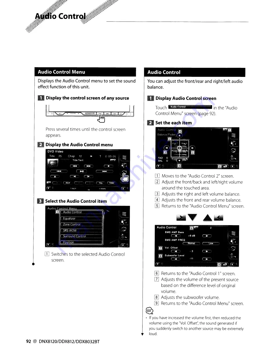 Kenwood DDX812 - Excelon - DVD Player Instruction Manual Download Page 92