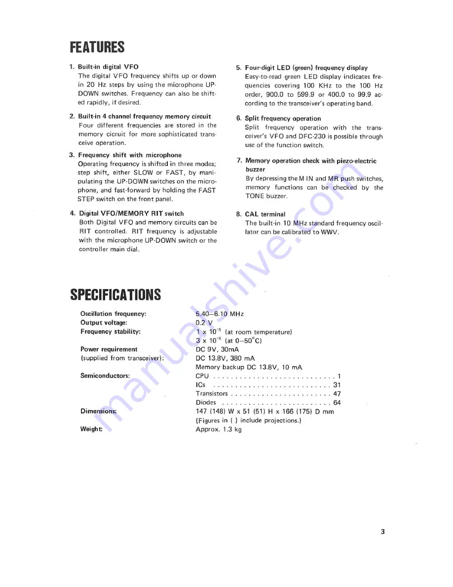 Kenwood DFC-230 Instruction Manual Download Page 3