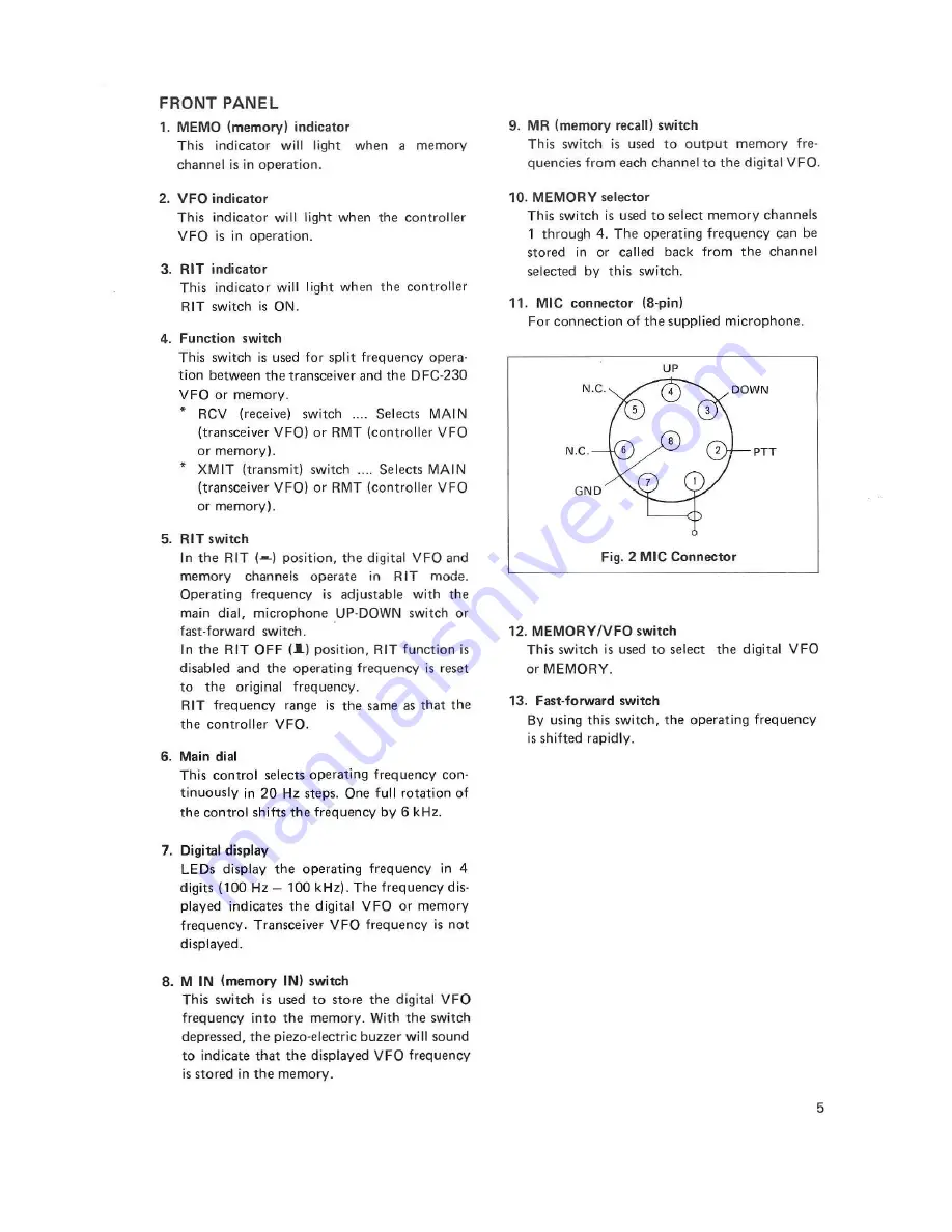 Kenwood DFC-230 Instruction Manual Download Page 5