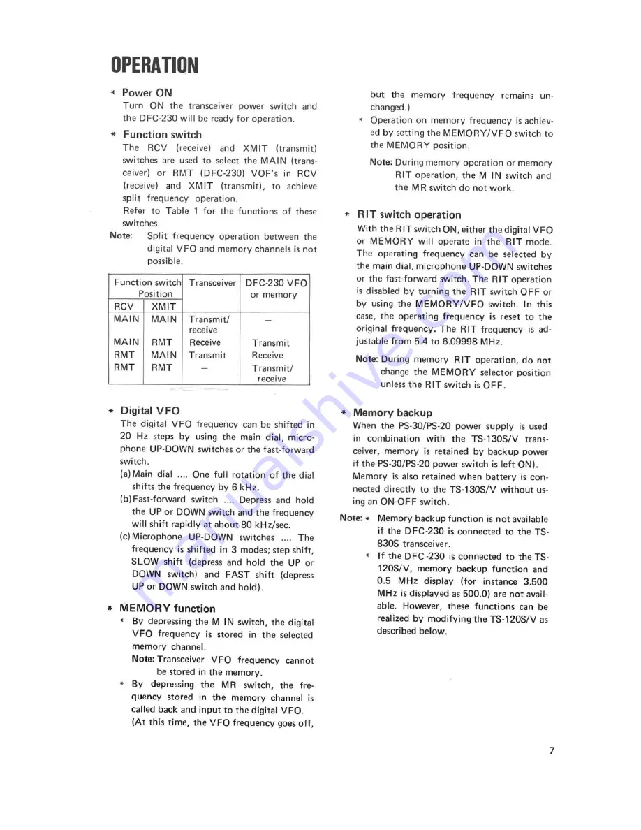 Kenwood DFC-230 Instruction Manual Download Page 7