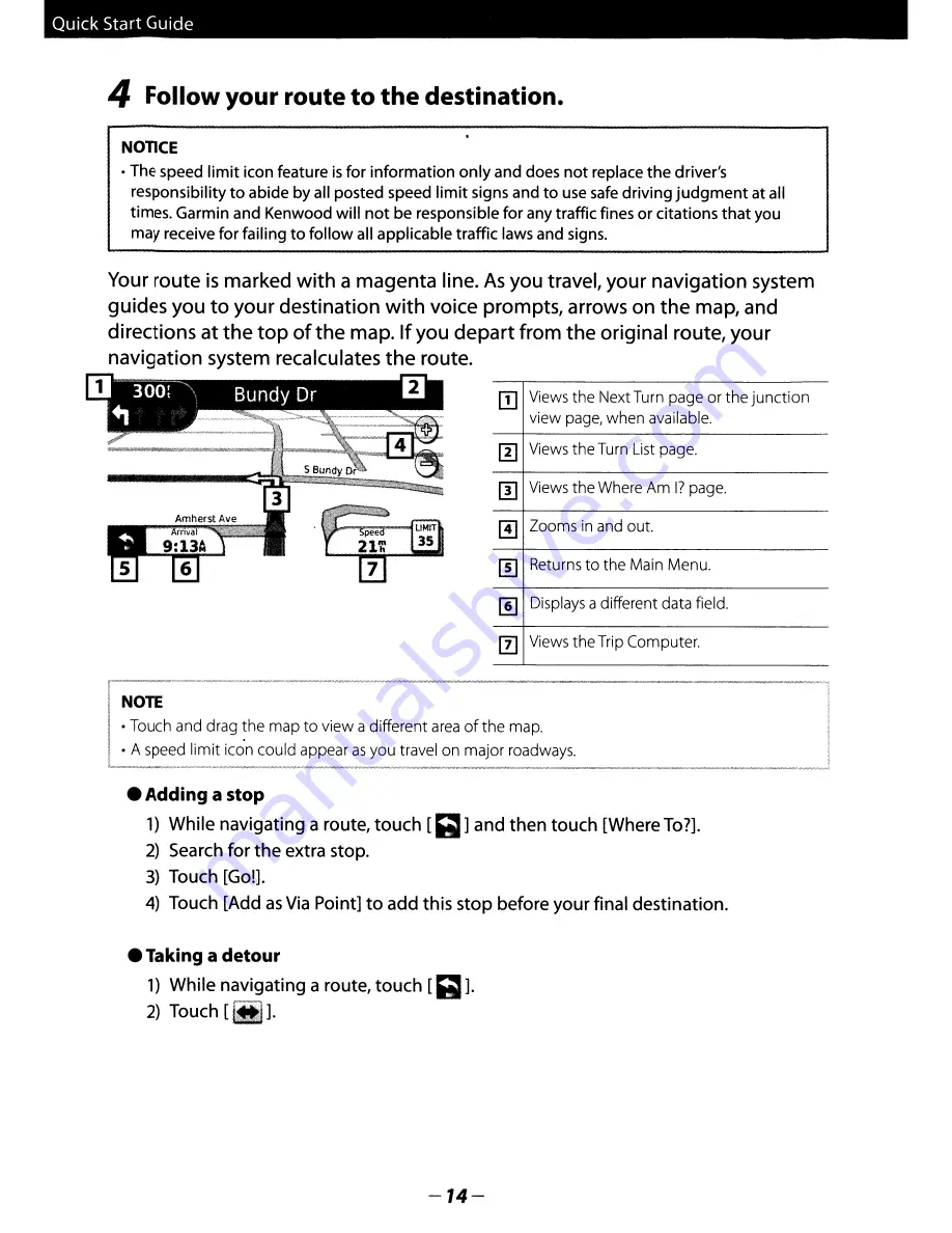 Kenwood DNX5180 Quick Start Manual Download Page 14