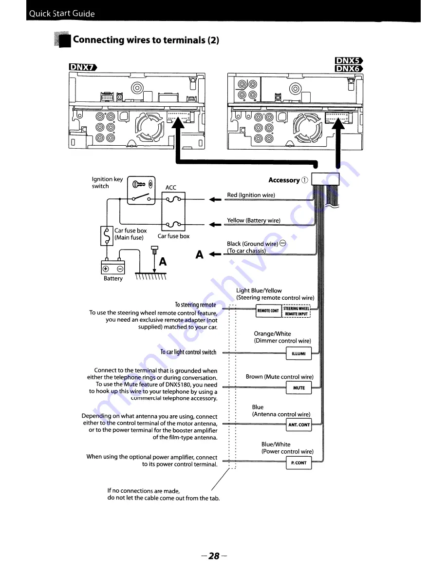 Kenwood DNX5180 Quick Start Manual Download Page 28