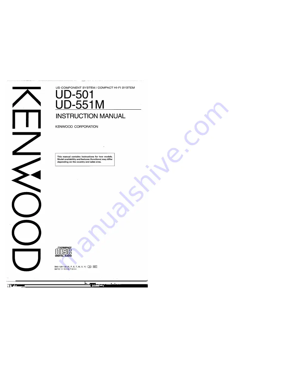 Kenwood DP-B5 Instruction Manual Download Page 1