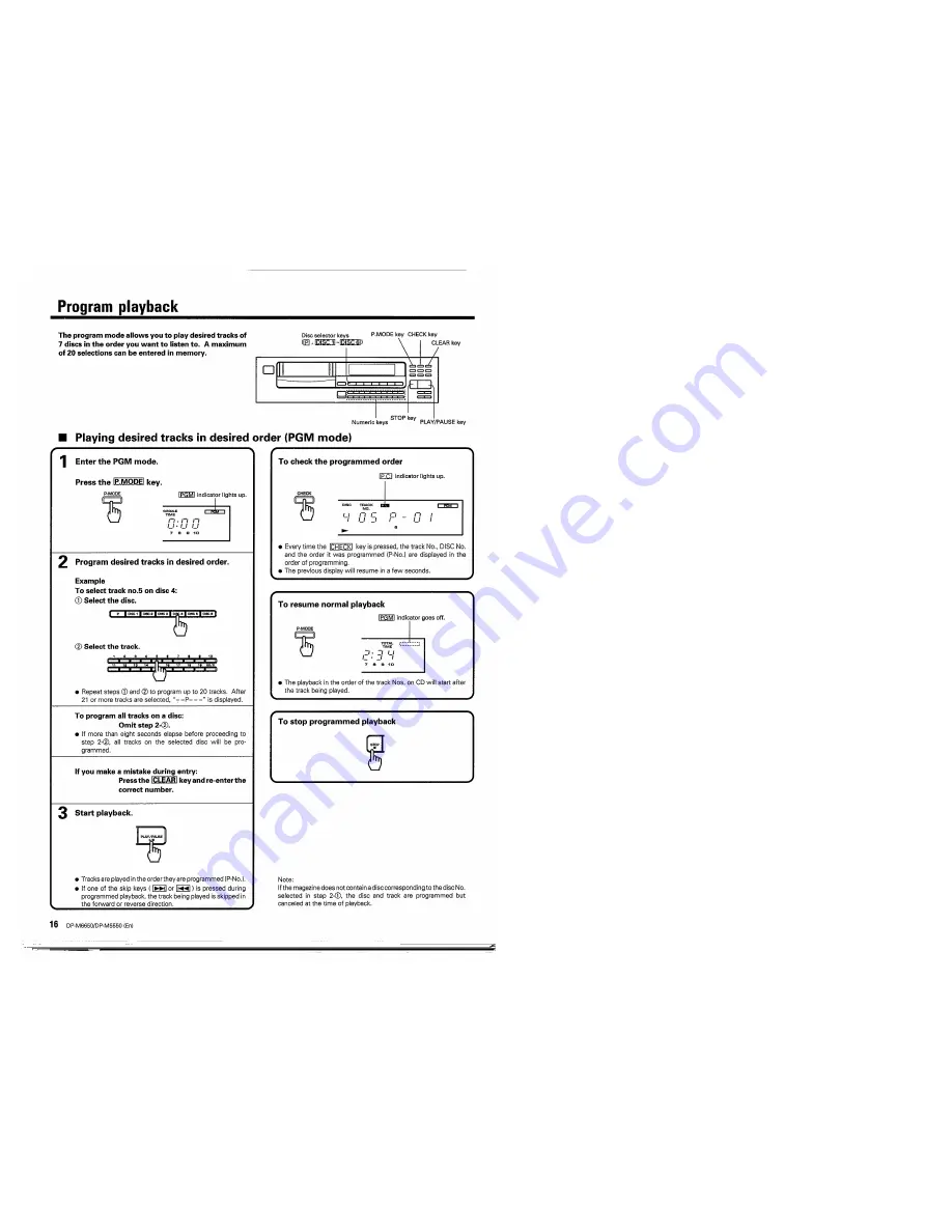 Kenwood DP-M5550 Скачать руководство пользователя страница 16